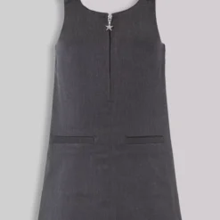 Grey Zip Front Pinafore Dress 4 Years 10 Grey Zip Front Pinafore Dress 4 Years -Chic Elixir Sales Store tuc133659642 Grey R Z003A
