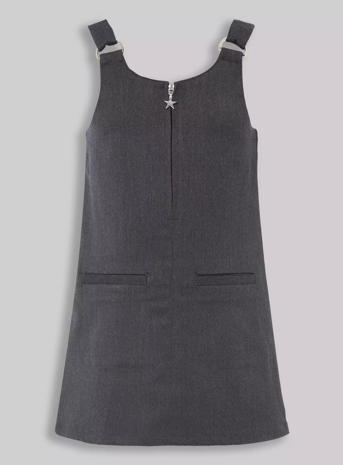 Grey Zip Front Pinafore Dress 4 Years 6 Grey Zip Front Pinafore Dress 4 Years - Image 5