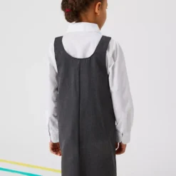 Grey Zip Front Pinafore Dress 4 Years 9 Grey Zip Front Pinafore Dress 4 Years -Chic Elixir Sales Store tuc133659642 Grey R Z005A