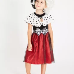Disney 101 Dalmatians Cruella Dress & Wig - 11-12 Years -Chic Elixir Sales Store tuc135337276 Red R Z001A