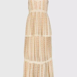 Ditsy Floral Print & Crochet Trim Maxi Dress - 6