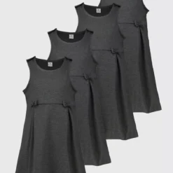 Grey Pleated Pinafore Dress 4 Pack 11 Years -Chic Elixir Sales Store tuc138596433 Grey R Z001A