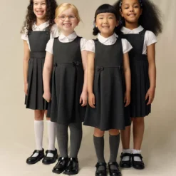 Grey Pleated Pinafore Dress 4 Pack 11 Years