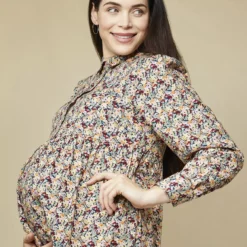 MATERNITY Pink Ditsy Shirt Dress - 18 -Chic Elixir Sales Store tuc141249521 Multi20Coloured R Z003A