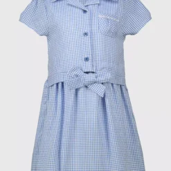 Blue Gingham Tie Front Dress 8 Years -Chic Elixir Sales Store tuc141661013 Blue R Z001A