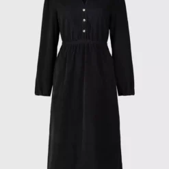 Black Cord Shirt Dress - 16 -Chic Elixir Sales Store tuc141665436 Black R Z003A