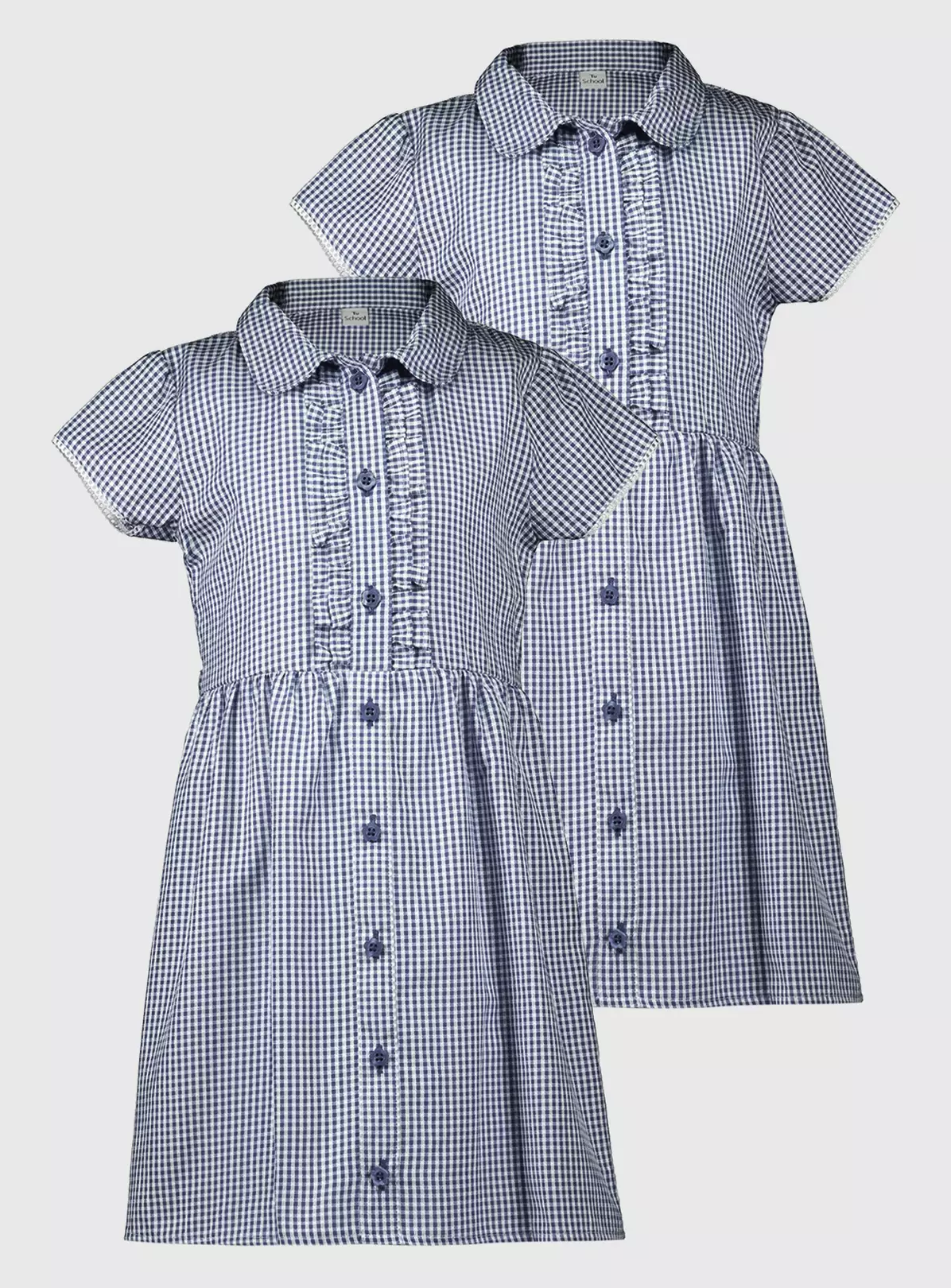 Navy Gingham Classic Dress 2 Pack 6 Years 4 Navy Gingham Classic Dress 2 Pack 6 Years - Image 2