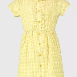 Yellow Generous Fit Gingham Plus Fit School Dress 3 Years