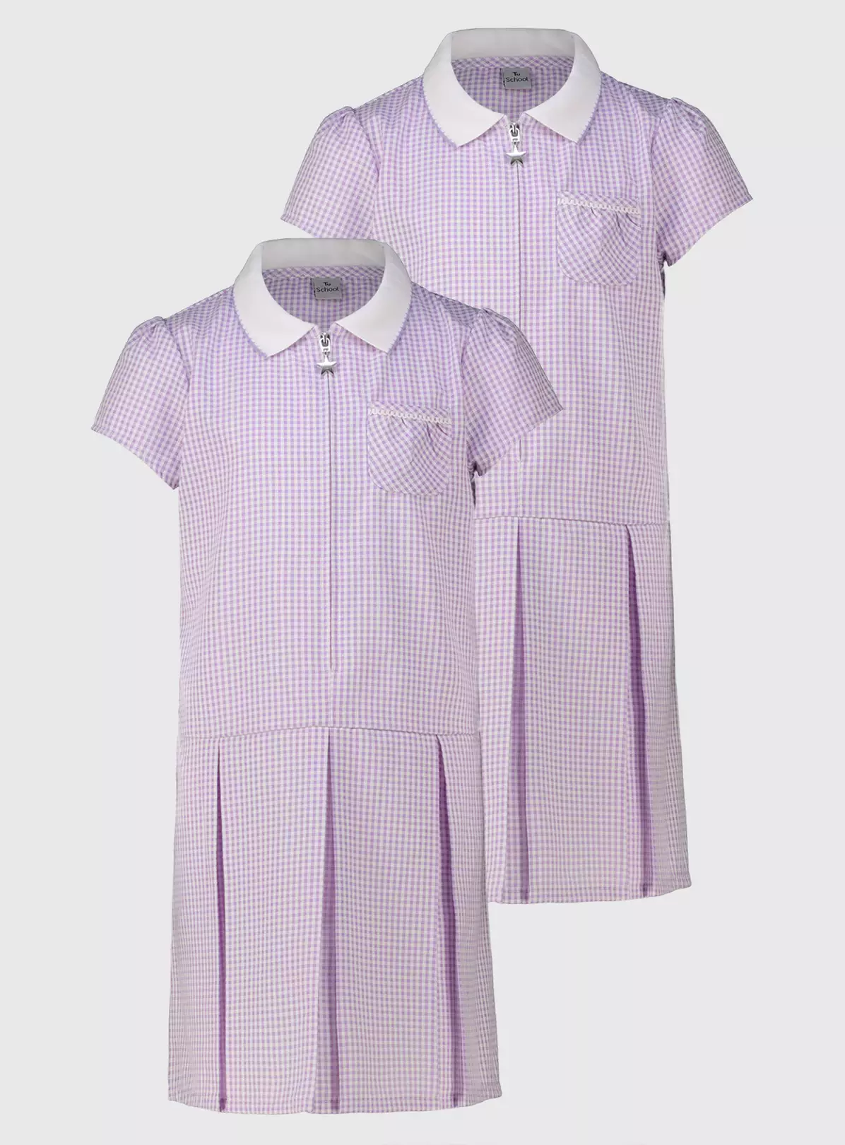 Lilac Sporty Gingham Dress 2 Pack 6 Years 3 Lilac Sporty Gingham Dress 2 Pack 6 Years