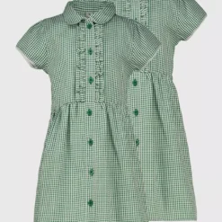 Green Gingham Classic School Dress 2 Pack 3 Years