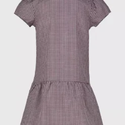 Burgundy Gingham Sporty School Dress (3-14 Years) 4 Years