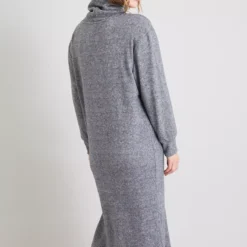 MATERNITY Grey Soft Touch Roll Neck Jumper Dress - 16