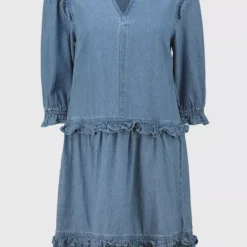 Blue Denim Short Ruffle Dress - 26 -Chic Elixir Sales Store tuc141918253 Blue R Z003A