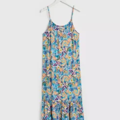 PETITE Blue Paisley Print Tiered Midi Dress 20 -Chic Elixir Sales Store tuc142195528 Multi20Coloured R Z003A