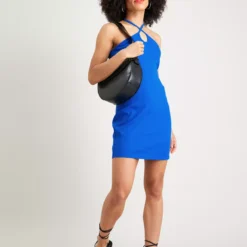 Blue Halter Ribbed Mini Dress - 26 -Chic Elixir Sales Store tuc142196213 Blue R Z001A