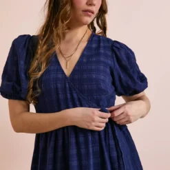Everbelle Sheer Woven Check Midi Dress - 6 -Chic Elixir Sales Store tuc142227251 Purple R Z003A