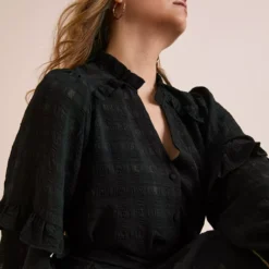 Everbelle Sheer Woven Check Mini Dress 16 -Chic Elixir Sales Store tuc142228692 Black R Z003A