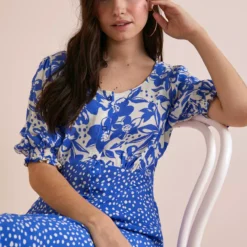 Everbelle Patchwork Dotty Floral Midi Dress 18 -Chic Elixir Sales Store tuc142229791 Multi20Coloured R Z002A 1