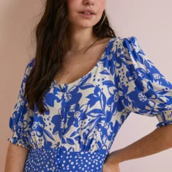 Everbelle Patchwork Dotty Floral Midi Dress 18 -Chic Elixir Sales Store tuc142229791 Multi20Coloured R Z003A 1