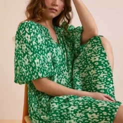 Everbelle Green Floral Plisse Mini Dress 10 -Chic Elixir Sales Store tuc142230215 Multi20Coloured R Z002A 1