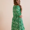 Everbelle Green Floral Plisse Mini Dress 10