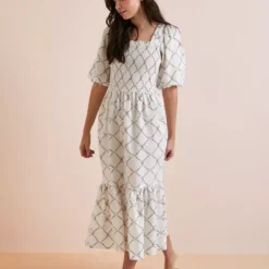 Everbelle Floral Check Maxi Dress 18 -Chic Elixir Sales Store tuc142230750 White R Z001A
