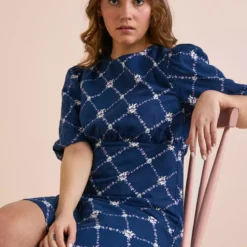 Everbelle Navy Trellis Floral Shift Dress 12 -Chic Elixir Sales Store tuc142230995 Navy R Z002A