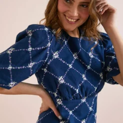 Everbelle Navy Trellis Floral Shift Dress 12 -Chic Elixir Sales Store tuc142230995 Navy R Z003A