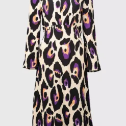 PETITE Leopard Print Midi Dress - 24 -Chic Elixir Sales Store tuc142461814 Purple R Z003A 1