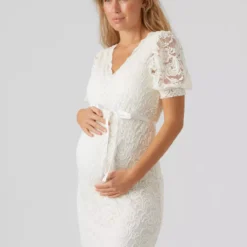 Mamalicious Ml Mivana 2/4 Puff Sleeve Short Dress - S/UK8