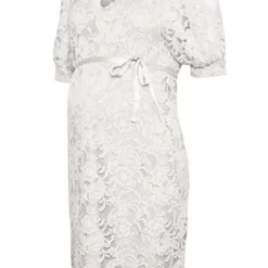 Mamalicious Ml Mivana 2/4 Puff Sleeve Short Dress - S/UK8 -Chic Elixir Sales Store tuc142508459 White R Z005A