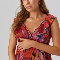 MAMALICIOUS Aprilia All Over Print Woven Midi Dress S/UK8