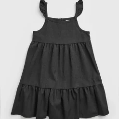 Grey Jersey Tiered Ruffle School Dress 8 Years