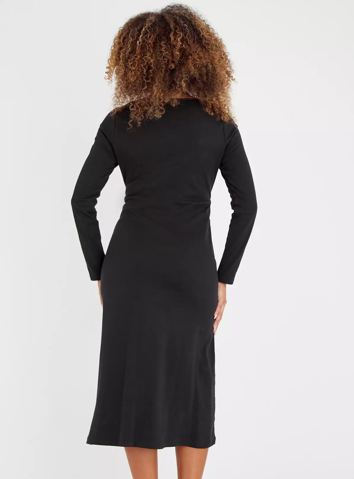 Black A Line Jersey Midi Dress 8 6 Black A Line Jersey Midi Dress 8 - Image 4