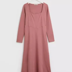 Pink A Line Jersey Midi Dress 12 -Chic Elixir Sales Store tuc142596567 Pink R Z003A