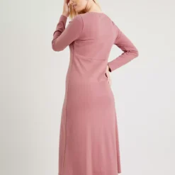 Pink A Line Jersey Midi Dress 16 -Chic Elixir Sales Store tuc142596567 Pink R Z005A 1