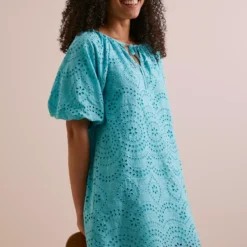 Everbelle Blue Broderie Mini Dress 18 9 Everbelle Blue Broderie Mini Dress 18 -Chic Elixir Sales Store tuc142750771 Blue R Z002A