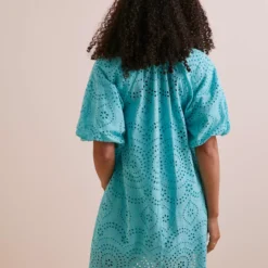 Everbelle Blue Broderie Mini Dress 8