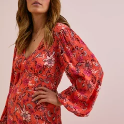 Everbelle Orange Patchwork Floral Midaxi Dress 6 -Chic Elixir Sales Store tuc142758132 Multi20Coloured R Z002A 1