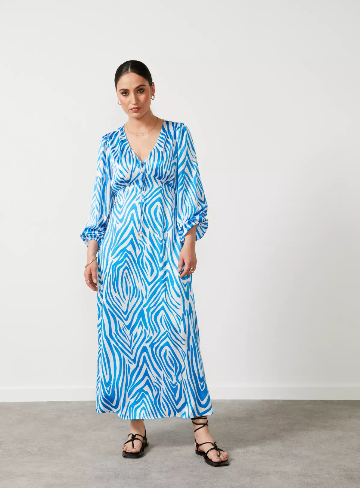 For All The Love Printed Satin Effect Zebra Midi Dress 16 7 For All The Love Printed Satin Effect Zebra Midi Dress 16 - Image 5