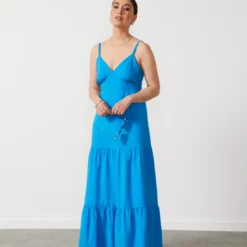 For All The Love Tiered Maxi Dress 16 -Chic Elixir Sales Store tuc142760540 Blue R Z005A