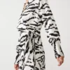For All The Love Zebra Print Satin Tie Shirt Dress 18 -Chic Elixir Sales Store tuc142761147 Mono R Z003A