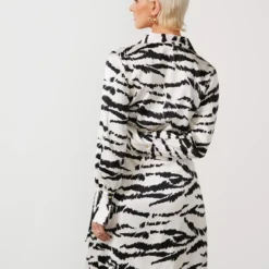 For All The Love Zebra Print Satin Tie Shirt Dress 18 10 For All The Love Zebra Print Satin Tie Shirt Dress 18 -Chic Elixir Sales Store tuc142761147 Mono R Z004A