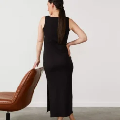 For All The Love Cotton Square Neck Midi Dress 18 -Chic Elixir Sales Store tuc142761606 Black R Z003A