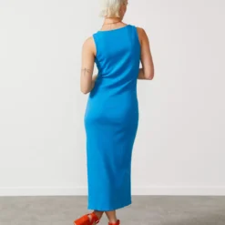 For All The Love Cotton Square Neck Midi Dress 16 -Chic Elixir Sales Store tuc142761673 Blue R Z003A