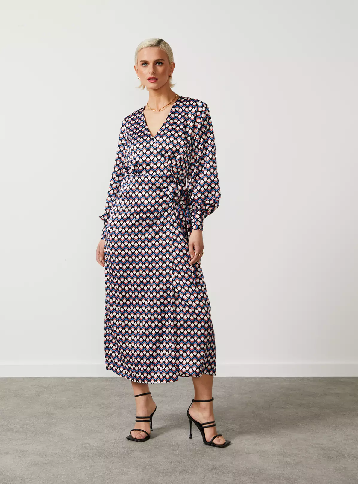 For All The Love Printed Satin Wrap Midi Dress 16 7 For All The Love Printed Satin Wrap Midi Dress 16 - Image 5