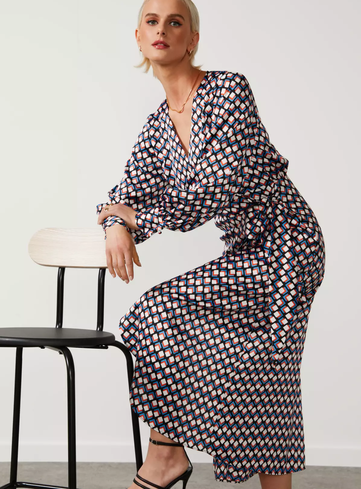 For All The Love Printed Satin Wrap Midi Dress 16 3 For All The Love Printed Satin Wrap Midi Dress 16