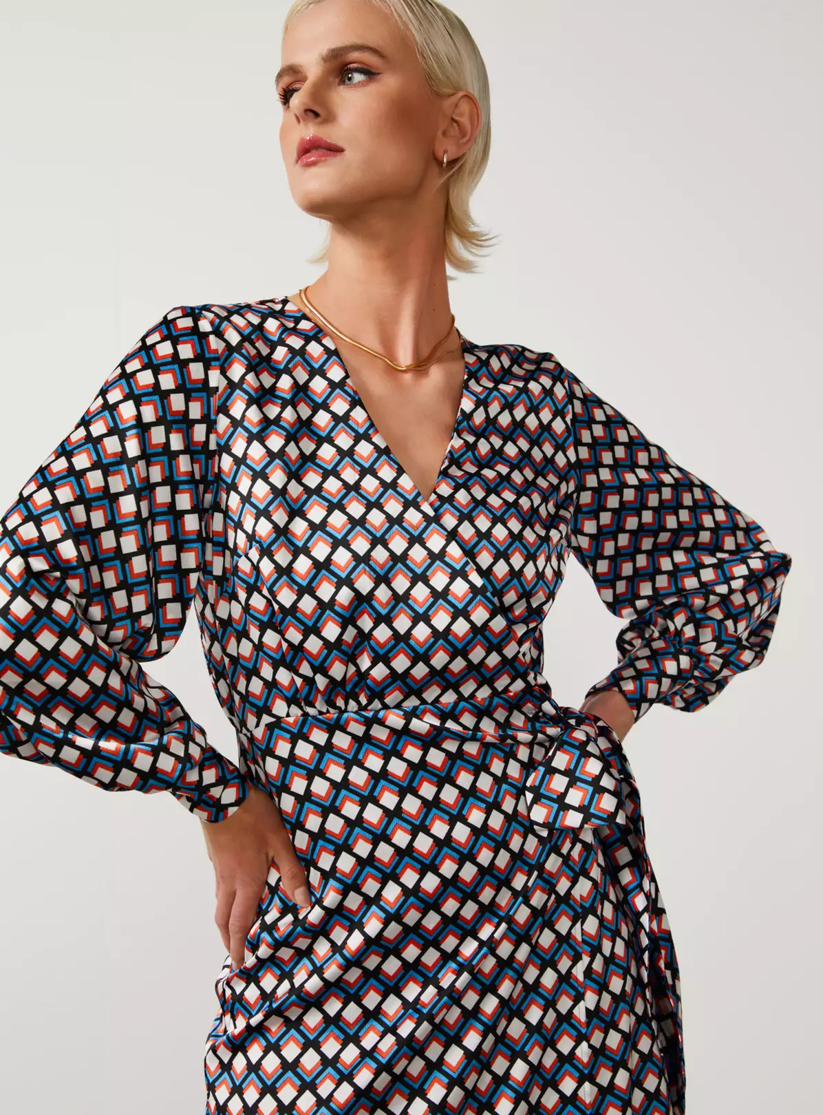 For All The Love Printed Satin Wrap Midi Dress 16 8 For All The Love Printed Satin Wrap Midi Dress 16 - Image 6