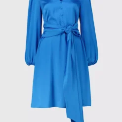 For All The Love Satin Tie Waist Mini Dress 16 -Chic Elixir Sales Store tuc142767160 Blue R Z006A