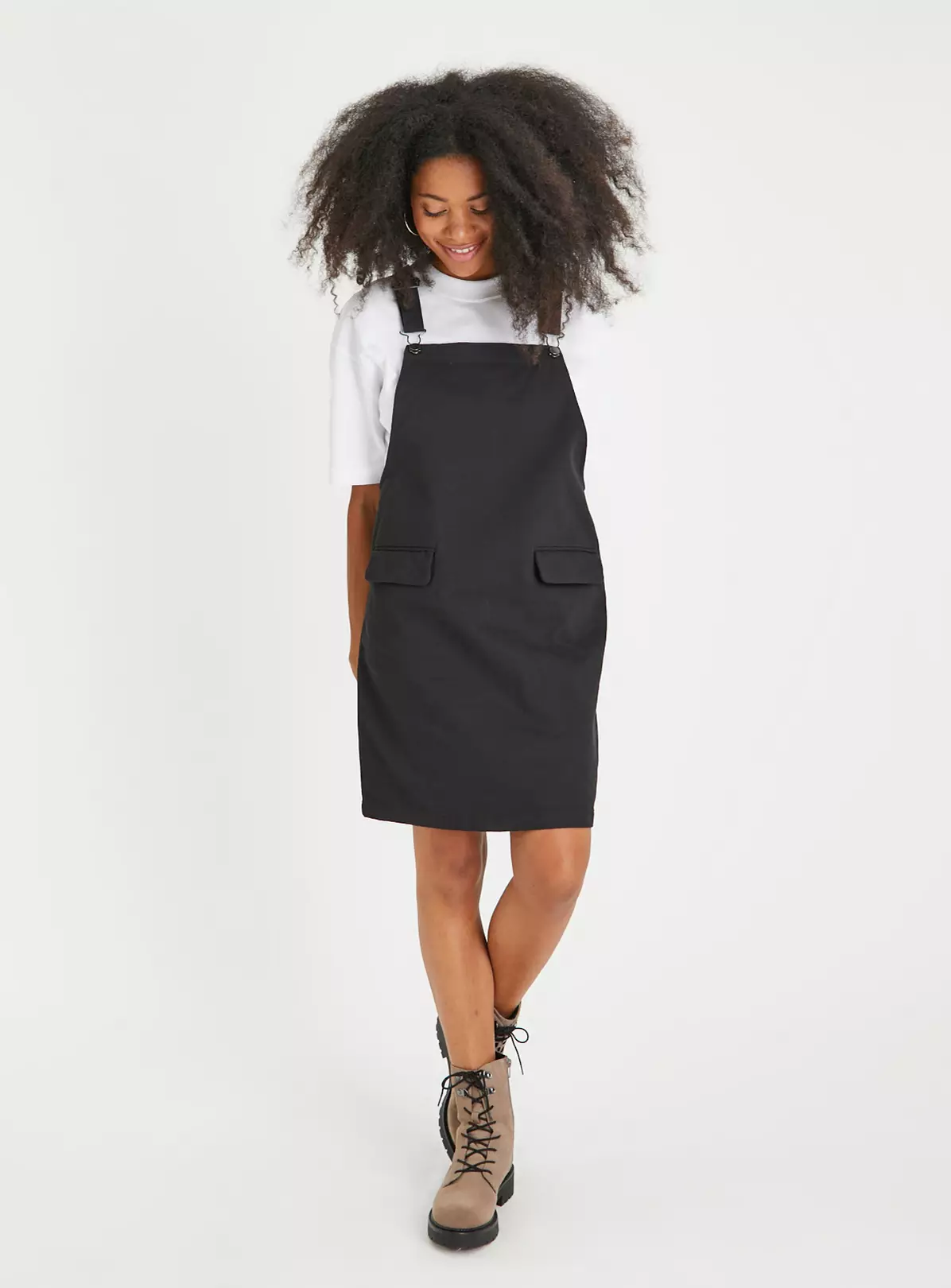 Black Twill Pinafore Dress 8 5 Black Twill Pinafore Dress 8 - Image 3